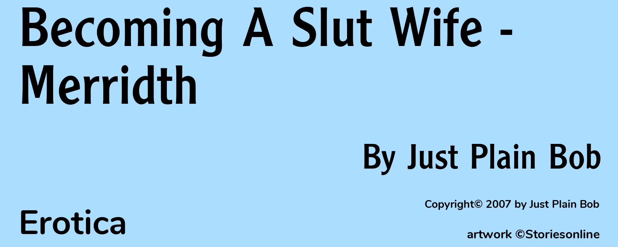 Becoming A Slut Wife - Merridth - Cover