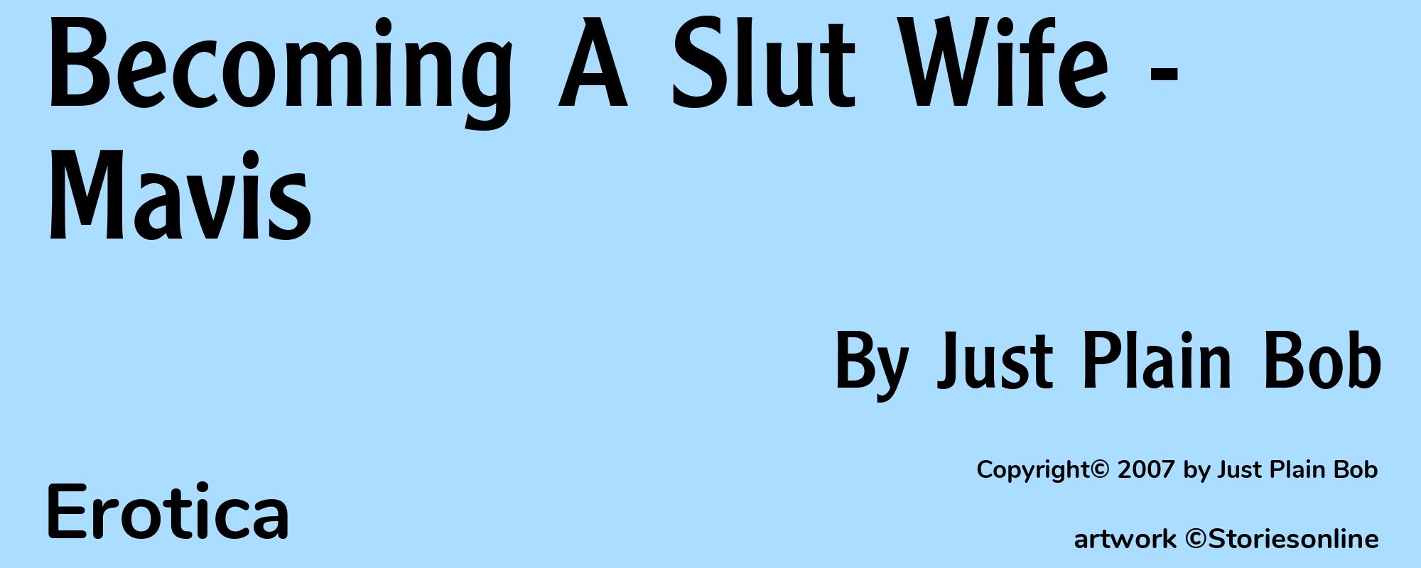 Becoming A Slut Wife - Mavis - Cover