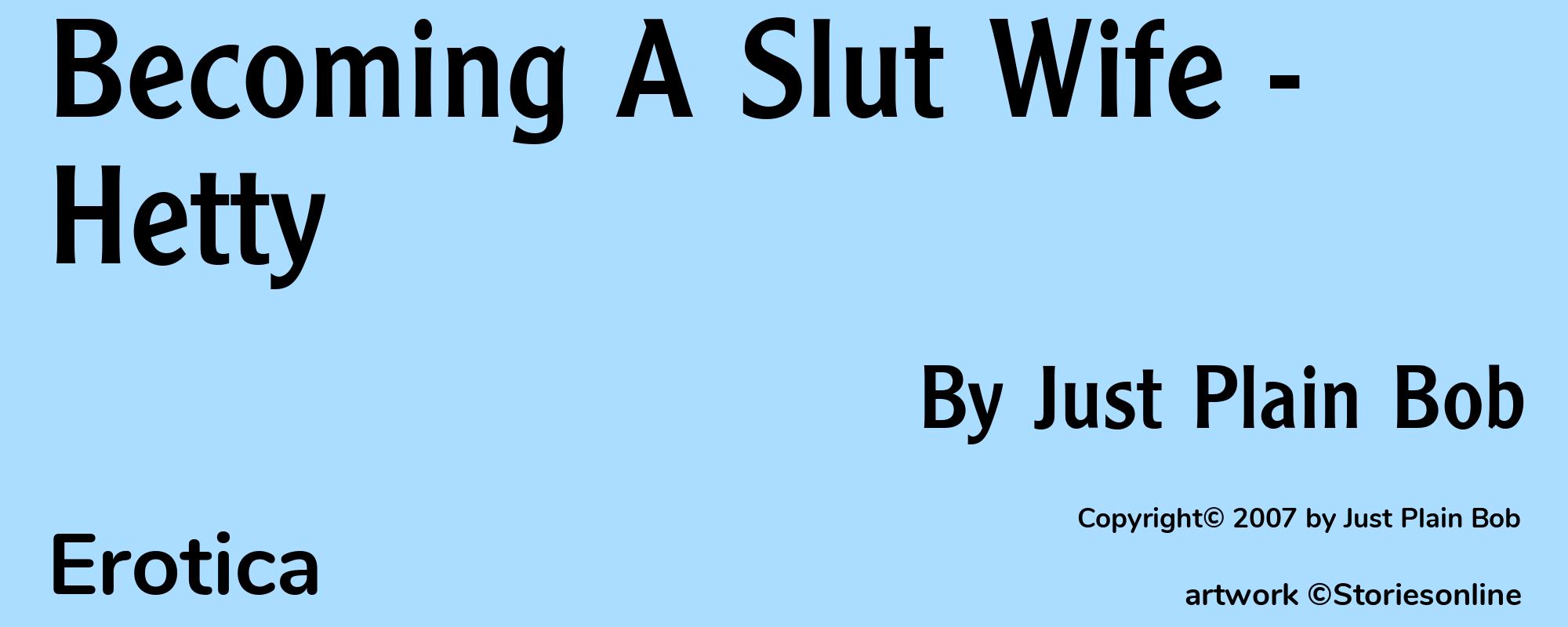 Becoming A Slut Wife - Hetty - Cover