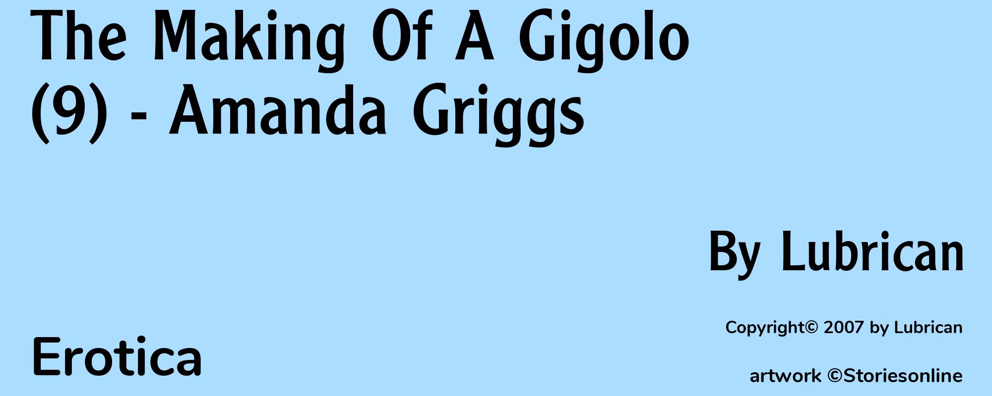 The Making Of A Gigolo (9) - Amanda Griggs - Cover