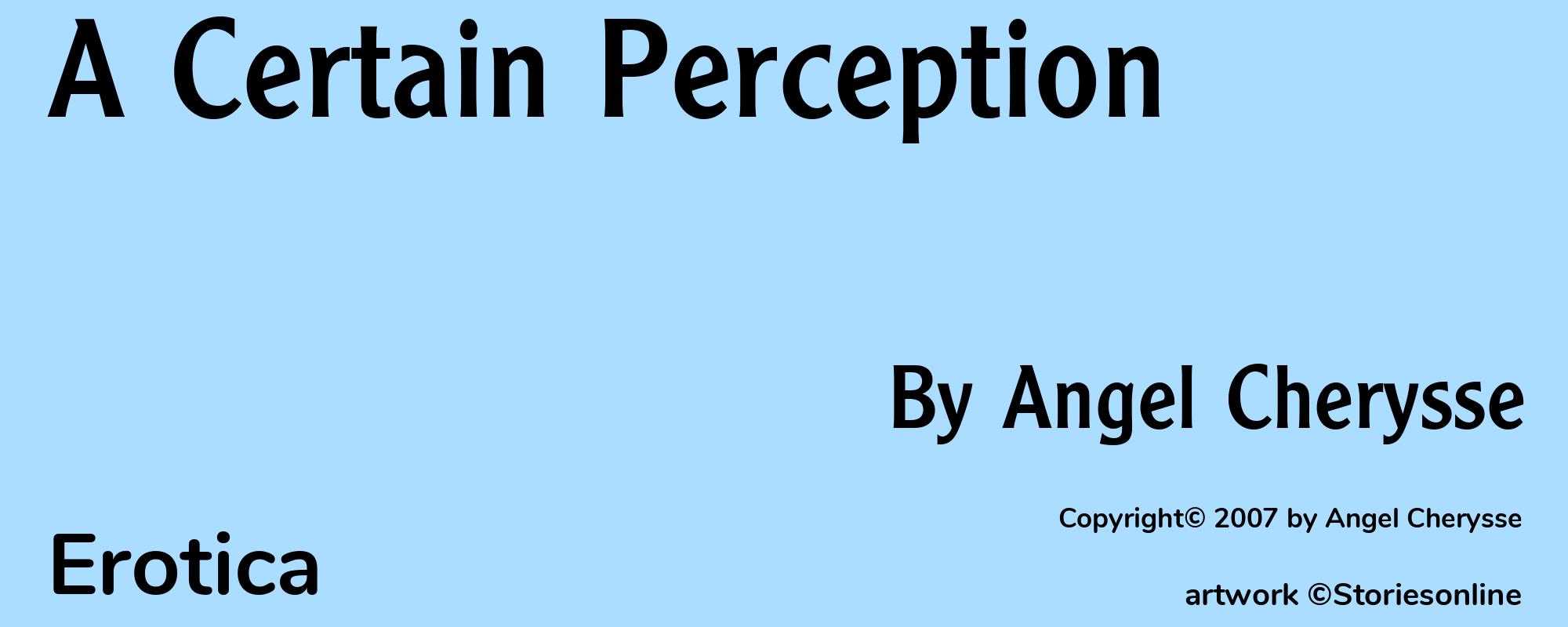 A Certain Perception - Cover