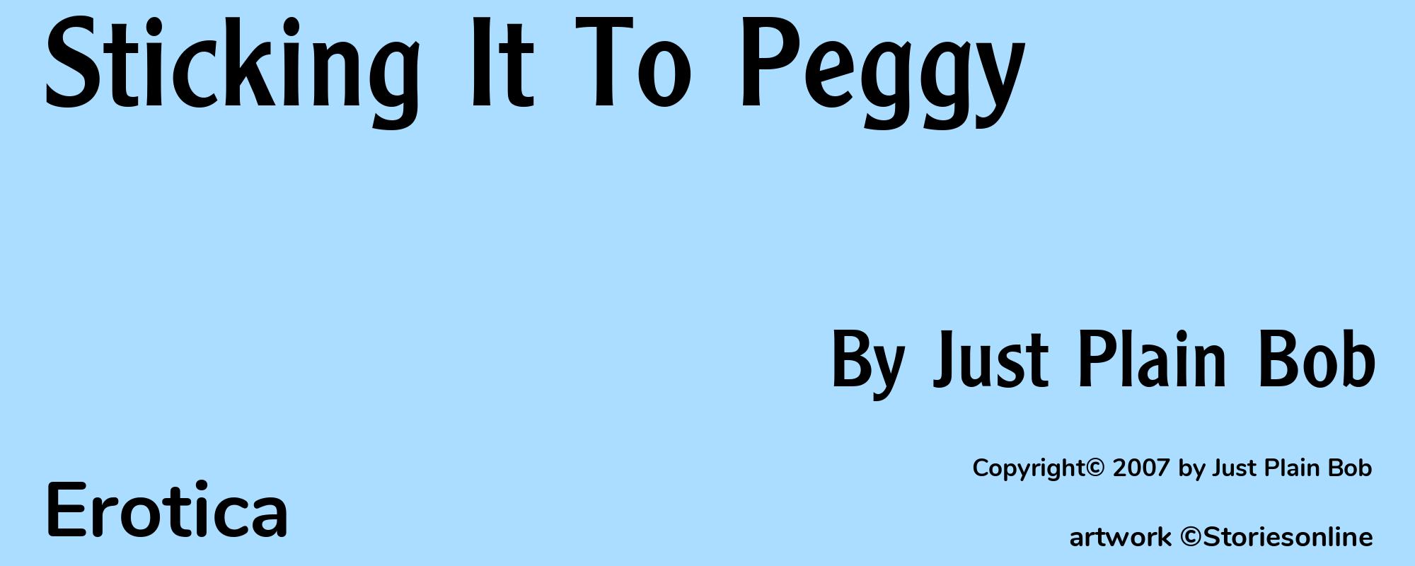 Sticking It To Peggy - Cover