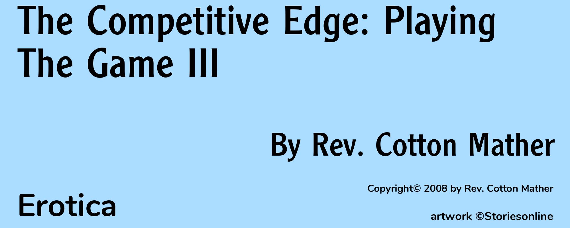 The Competitive Edge: Playing The Game III - Cover