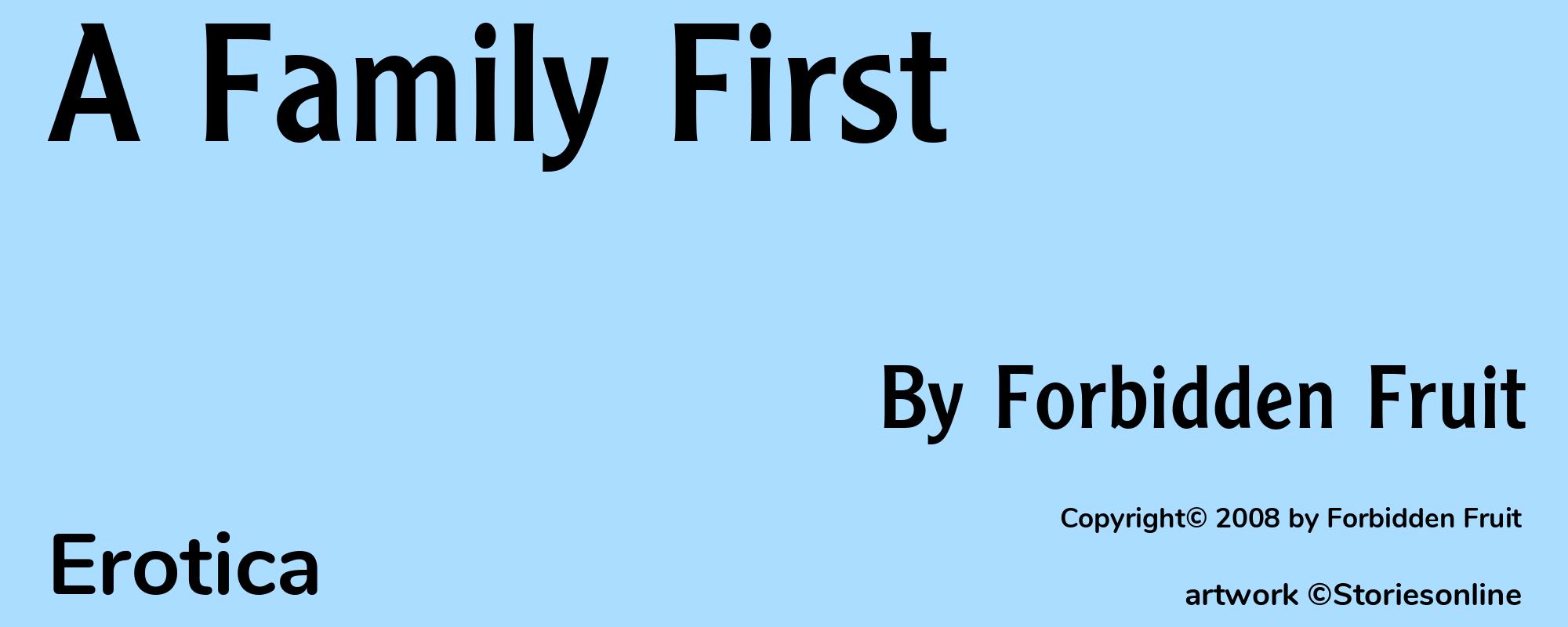A Family First - Cover