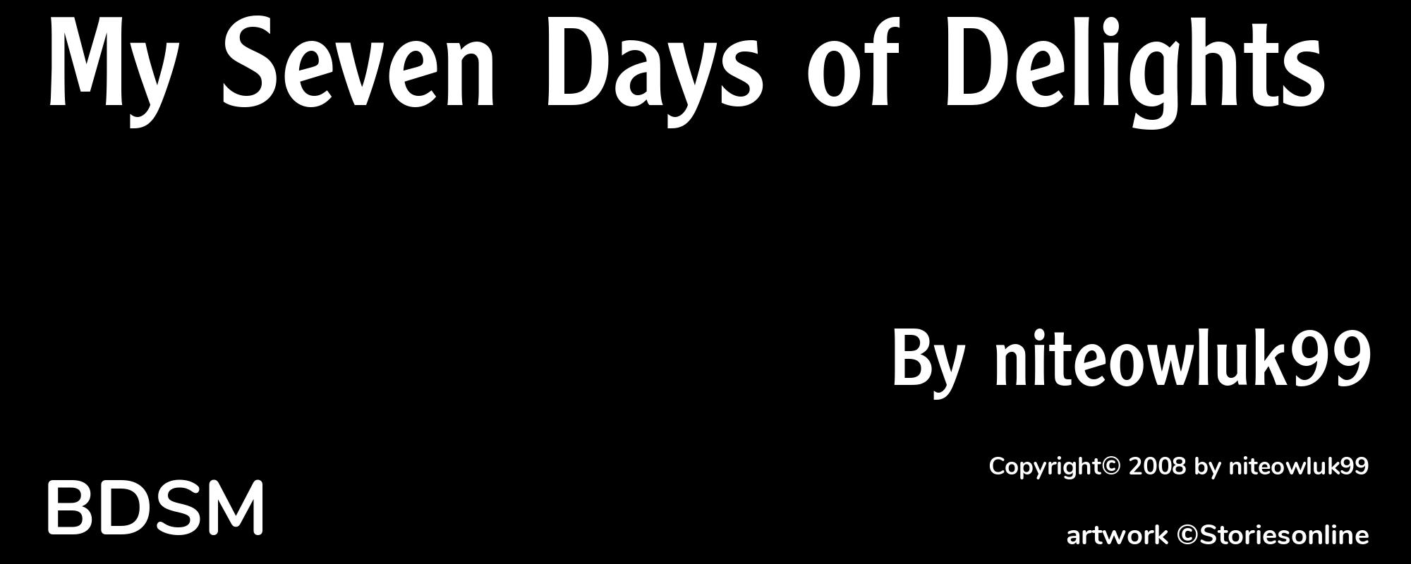 My Seven Days of Delights - Cover