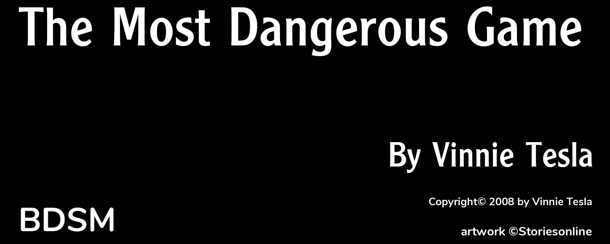 The Most Dangerous Game - Cover