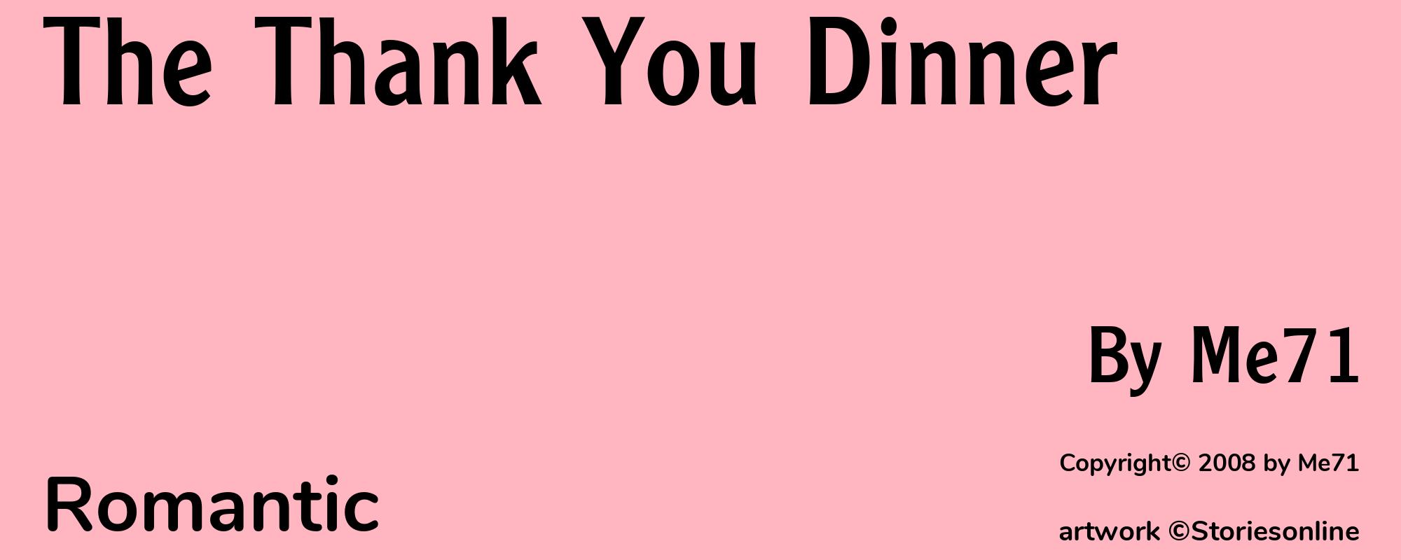 The Thank You Dinner - Cover