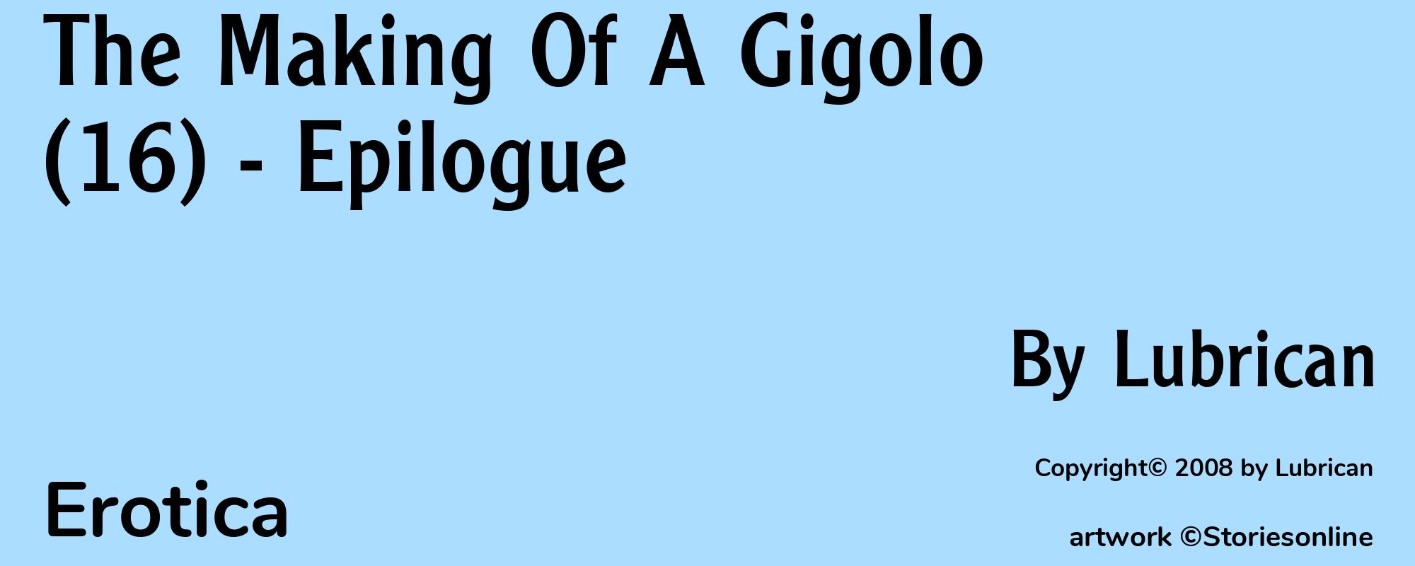 The Making Of A Gigolo (16) - Epilogue - Cover