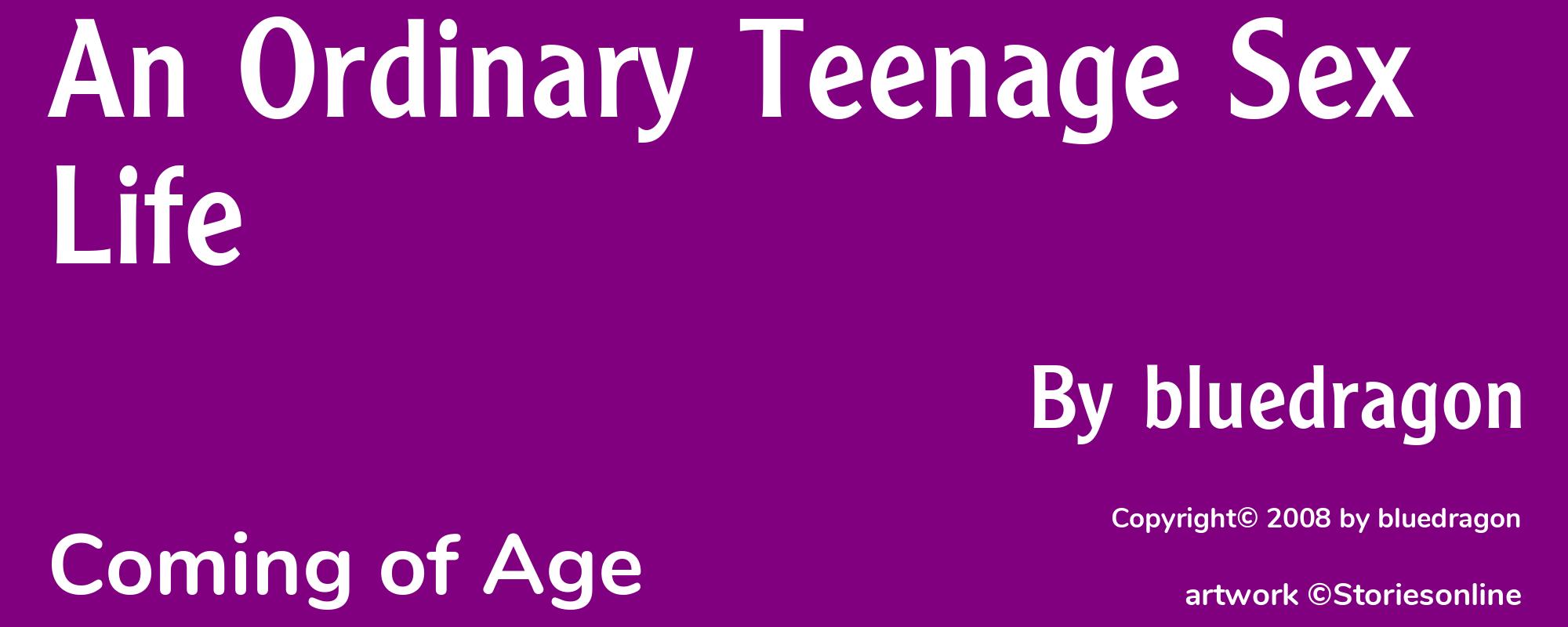 An Ordinary Teenage Sex Life - Cover