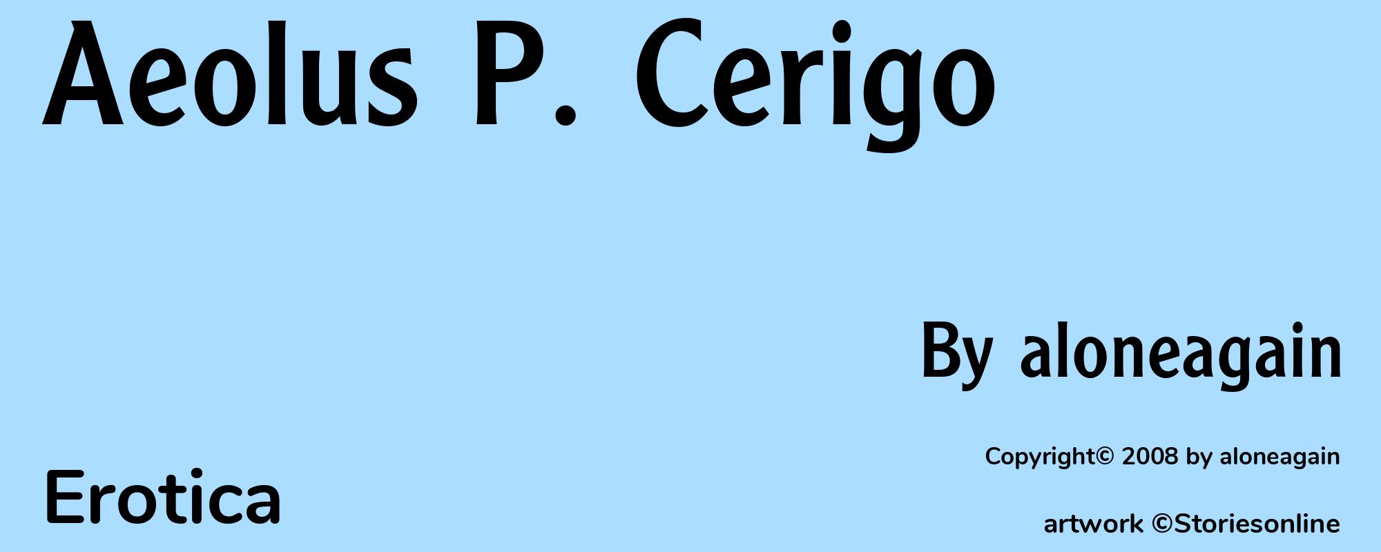 Aeolus P. Cerigo - Cover
