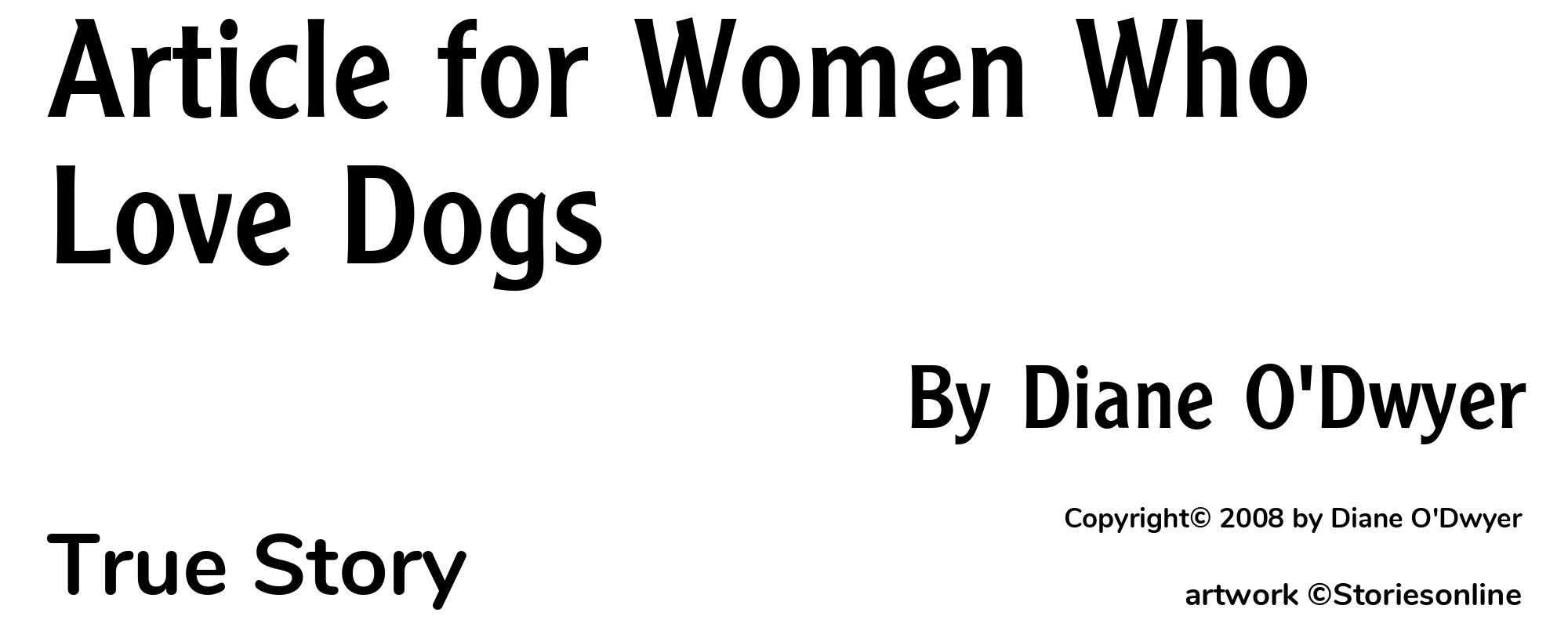 Article for Women Who Love Dogs - Cover