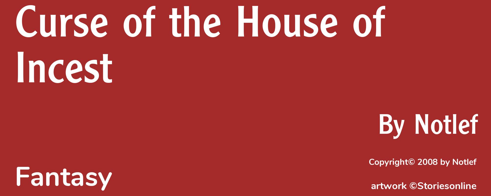 Curse of the House of Incest - Cover