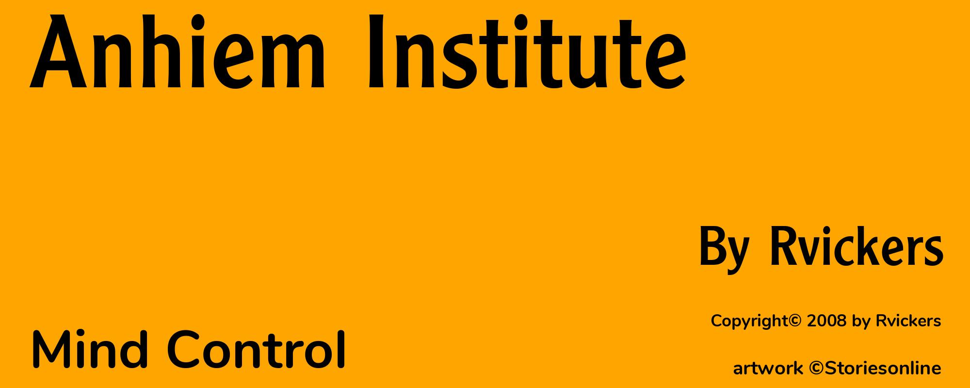 Anhiem Institute - Cover