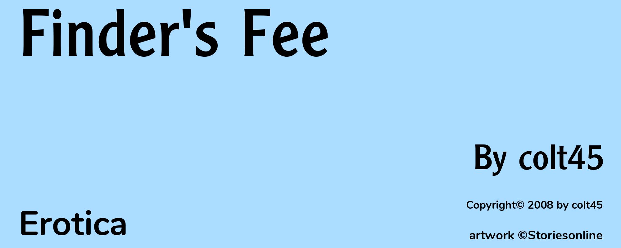 Finder's Fee - Cover