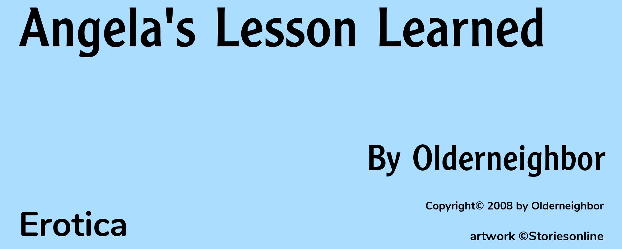 Angela's Lesson Learned - Cover