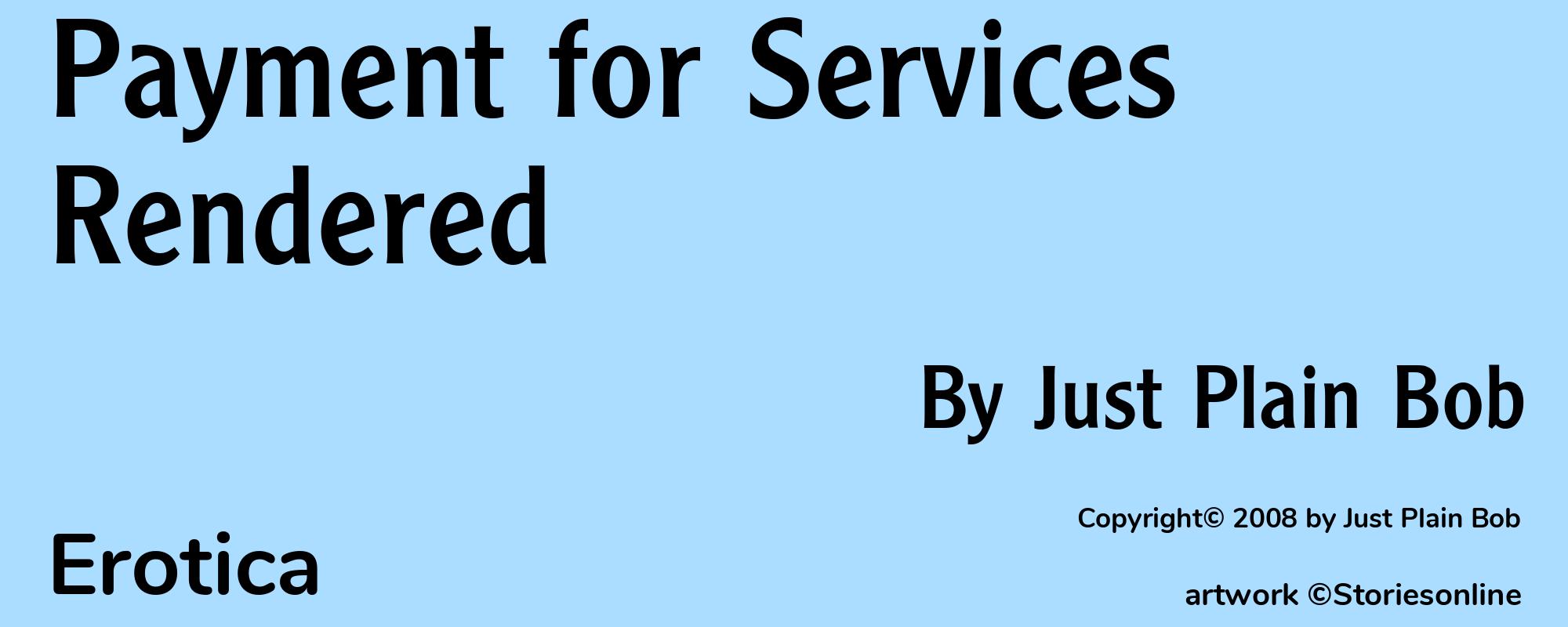 Payment for Services Rendered - Cover