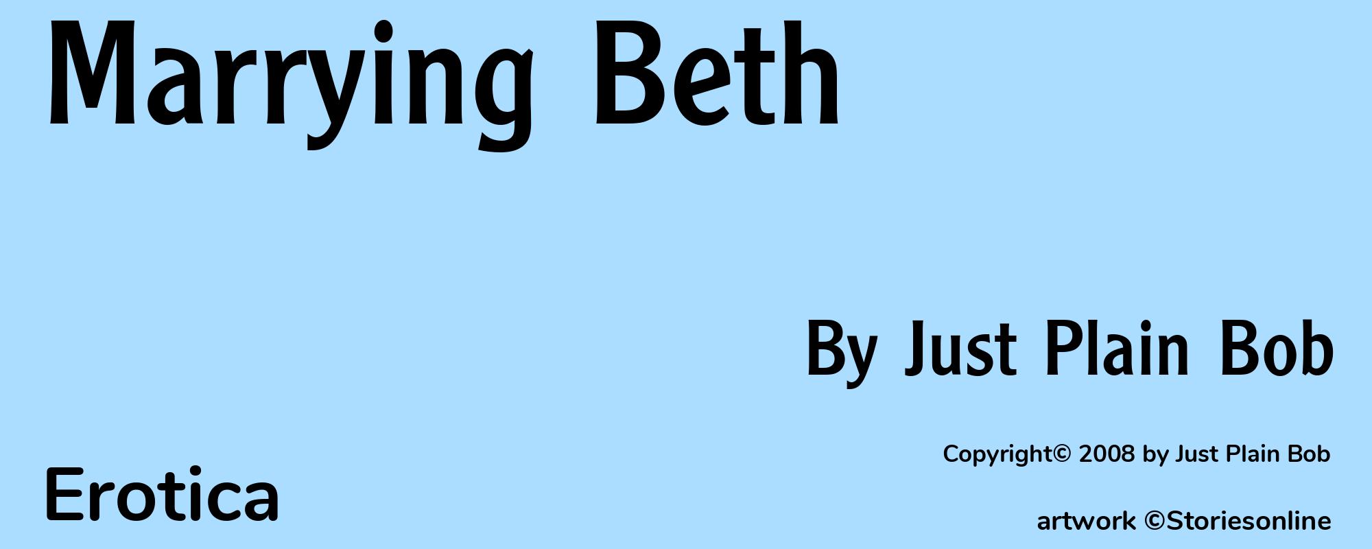 Marrying Beth - Cover