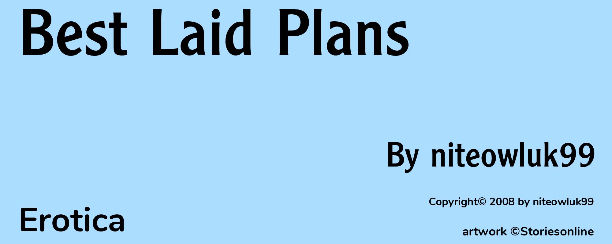 Best Laid Plans - Cover