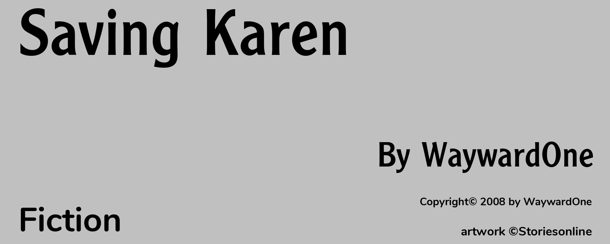 Saving Karen - Cover