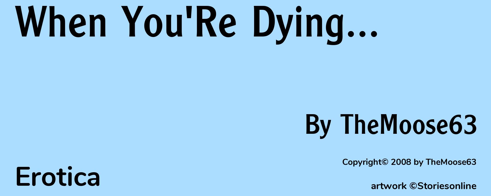When You'Re Dying... - Cover