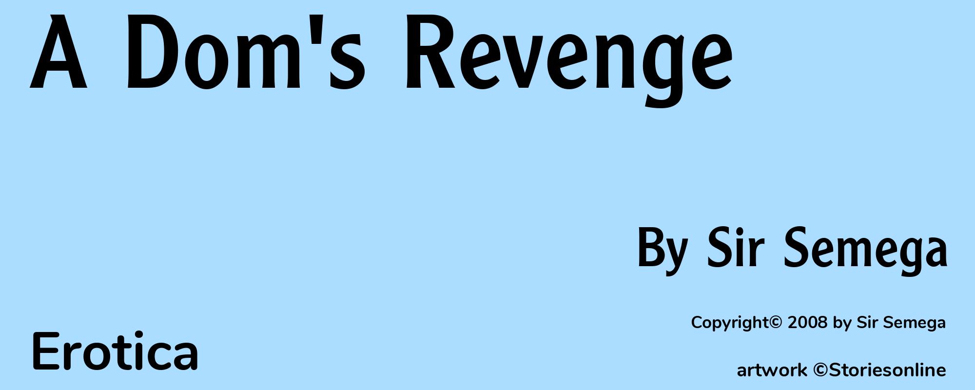 A Dom's Revenge - Cover