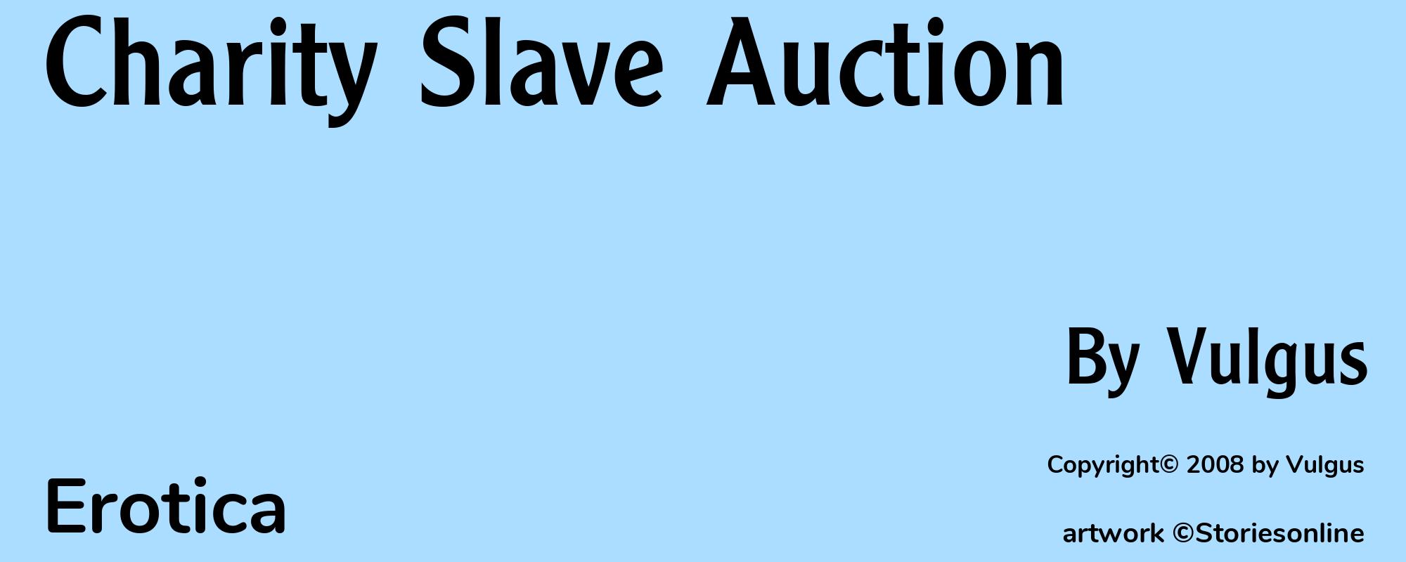 Charity Slave Auction - Cover