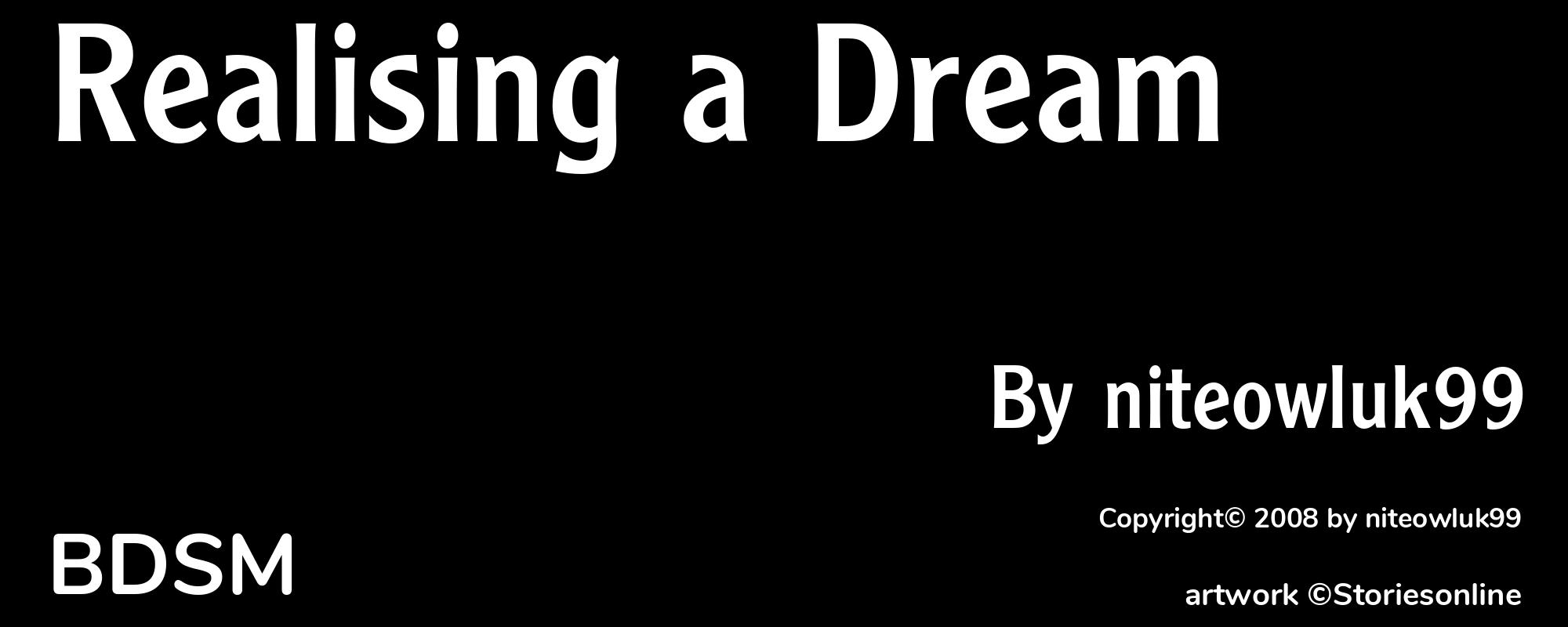 Realising a Dream - Cover