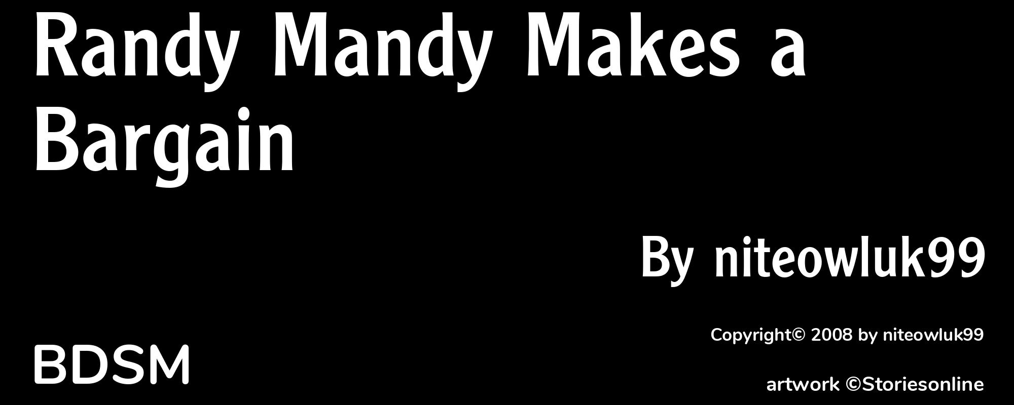 Randy Mandy Makes a Bargain - Cover
