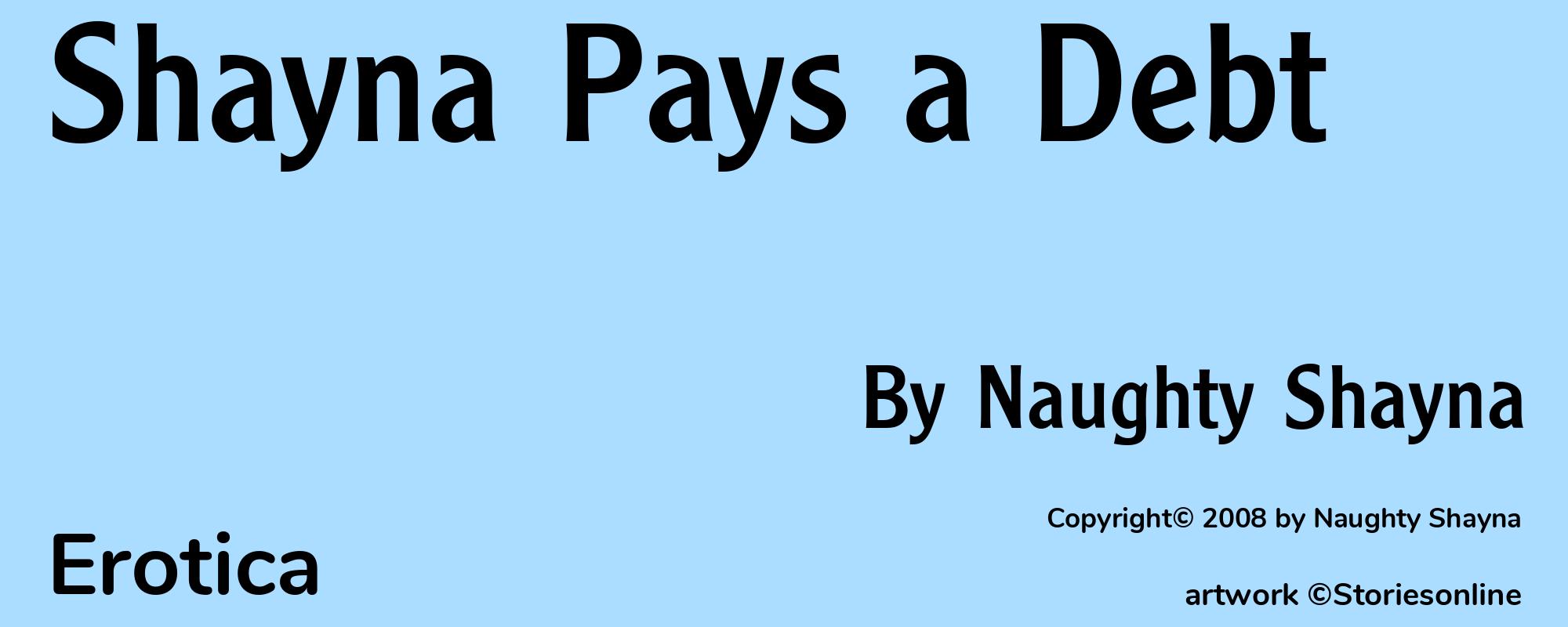 Shayna Pays a Debt - Cover