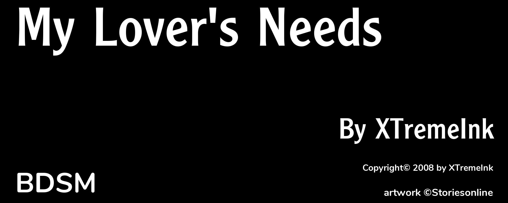 My Lover's Needs - Cover