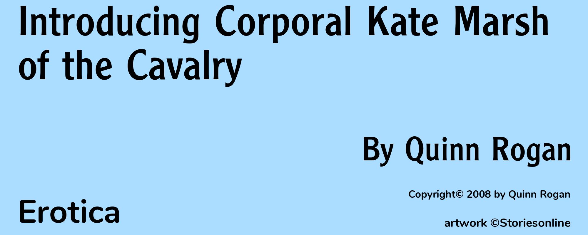 Introducing Corporal Kate Marsh of the Cavalry - Cover