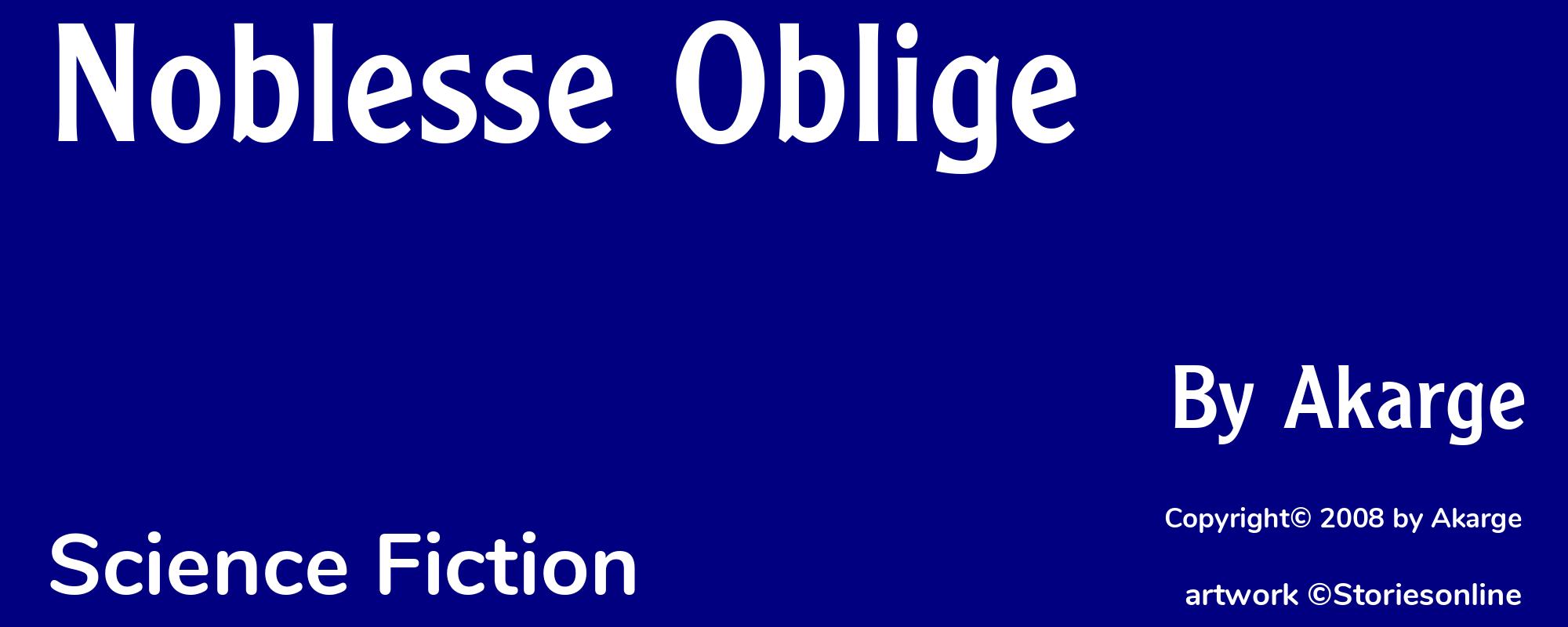 Noblesse Oblige - Cover