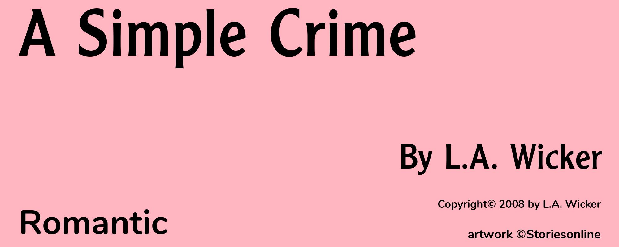 A Simple Crime - Cover