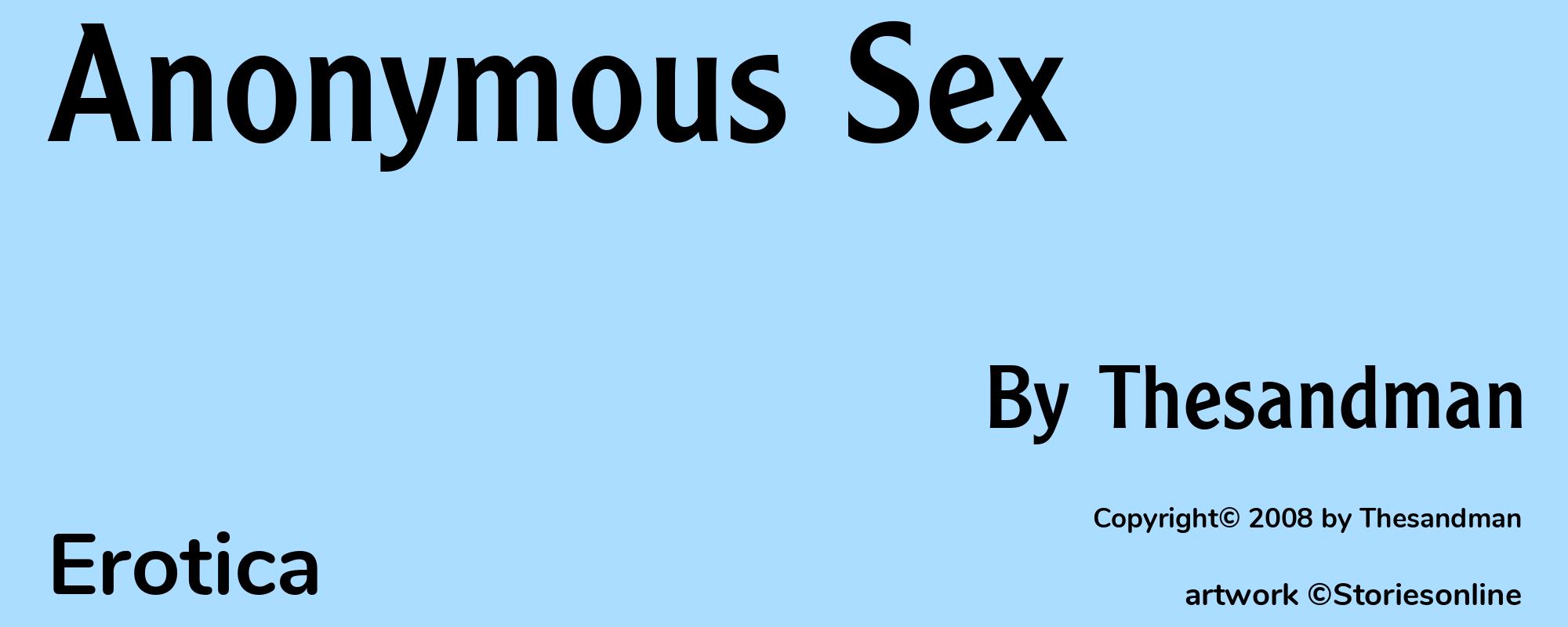 Anonymous Sex - Cover
