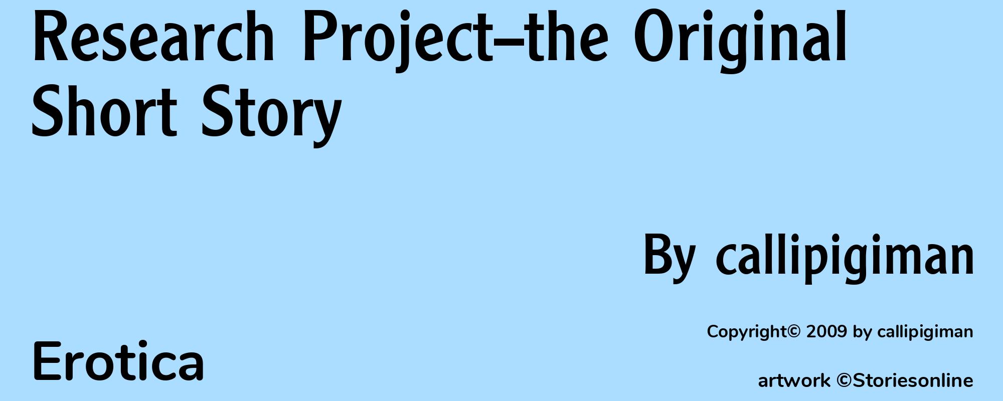 Research Project--the Original Short Story - Cover