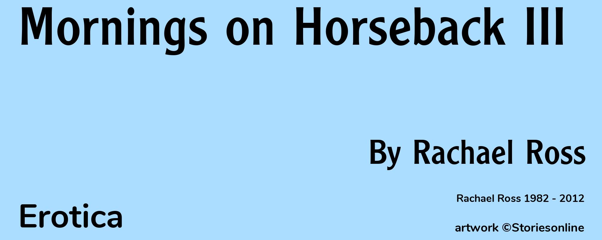Mornings on Horseback III - Cover