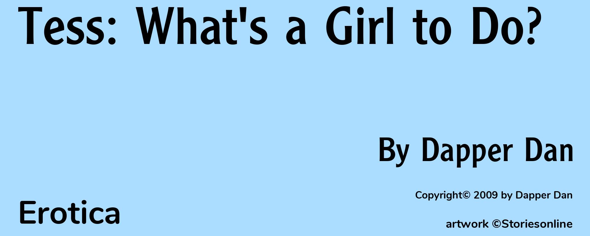 Tess: What's a Girl to Do? - Cover