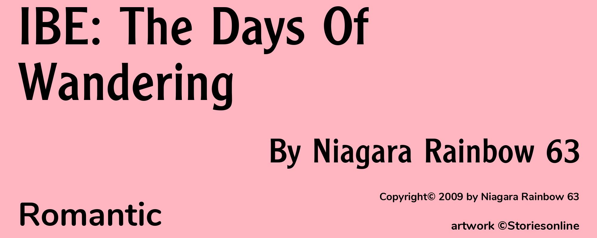 IBE: The Days Of Wandering - Cover