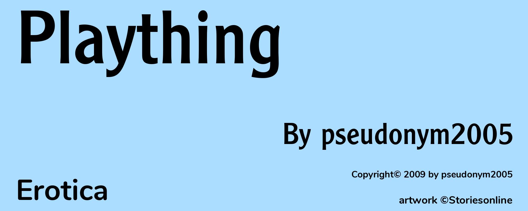 Plaything - Cover