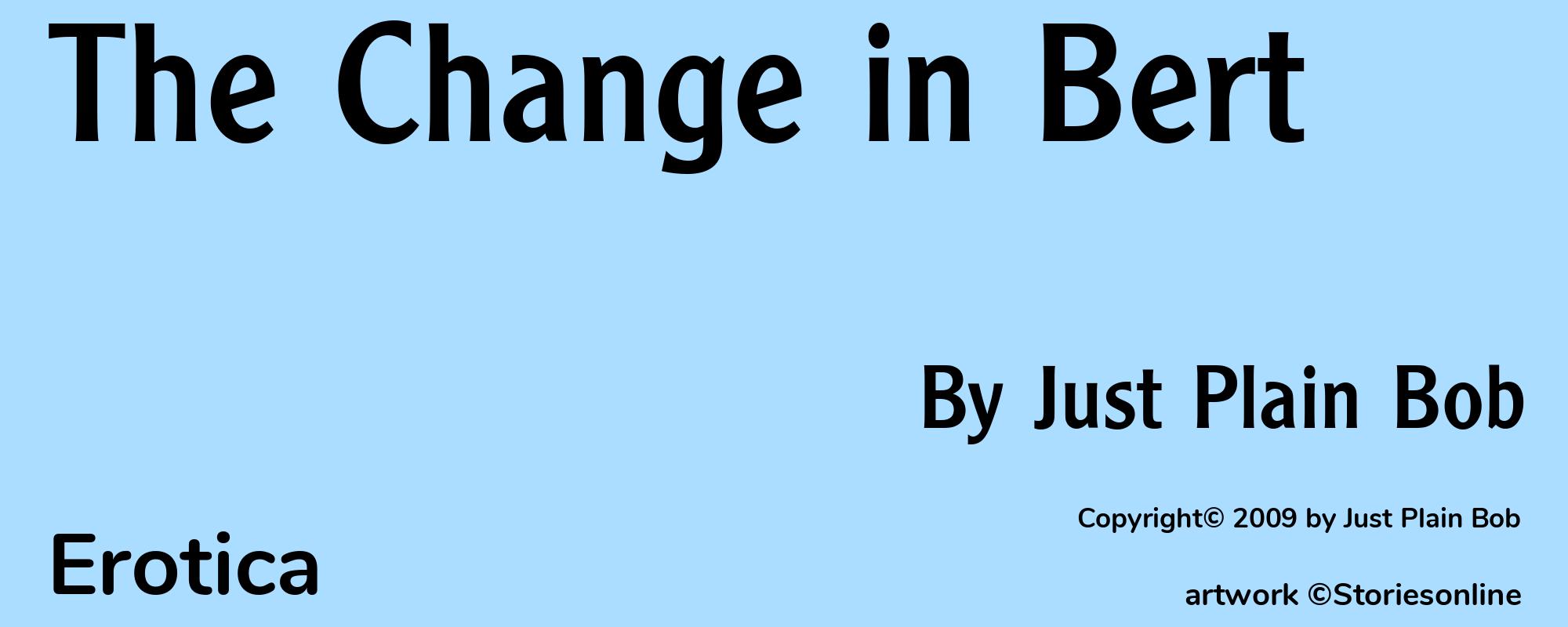 The Change in Bert - Cover
