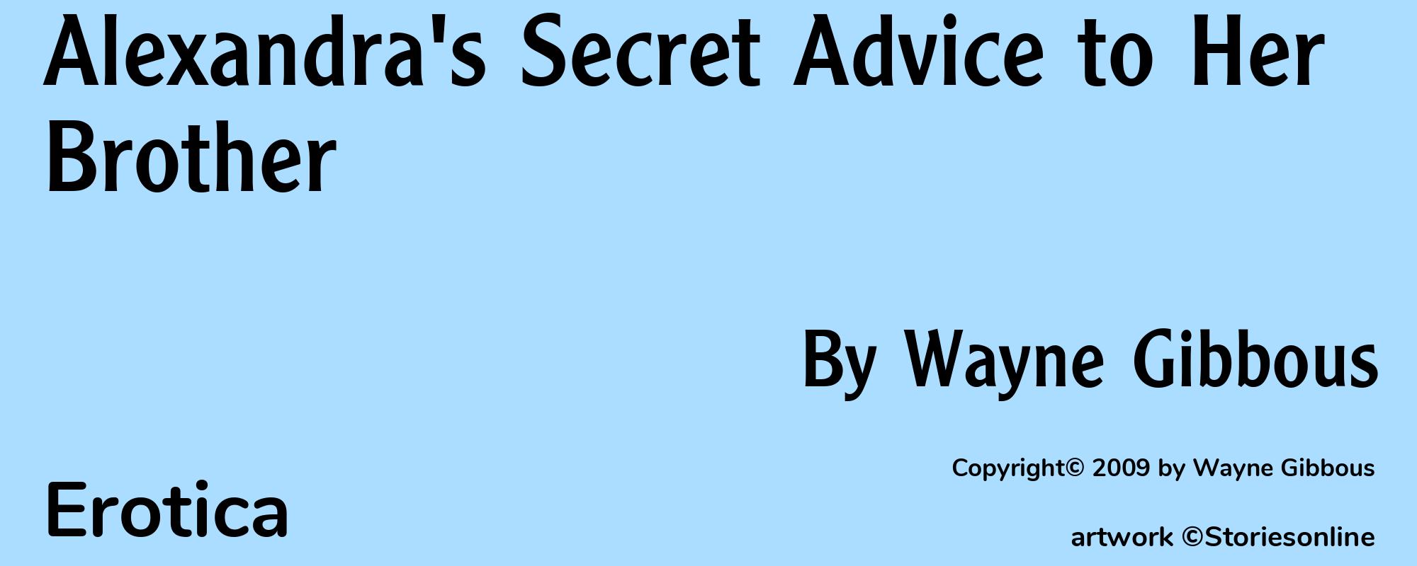 Alexandra's Secret Advice to Her Brother - Cover