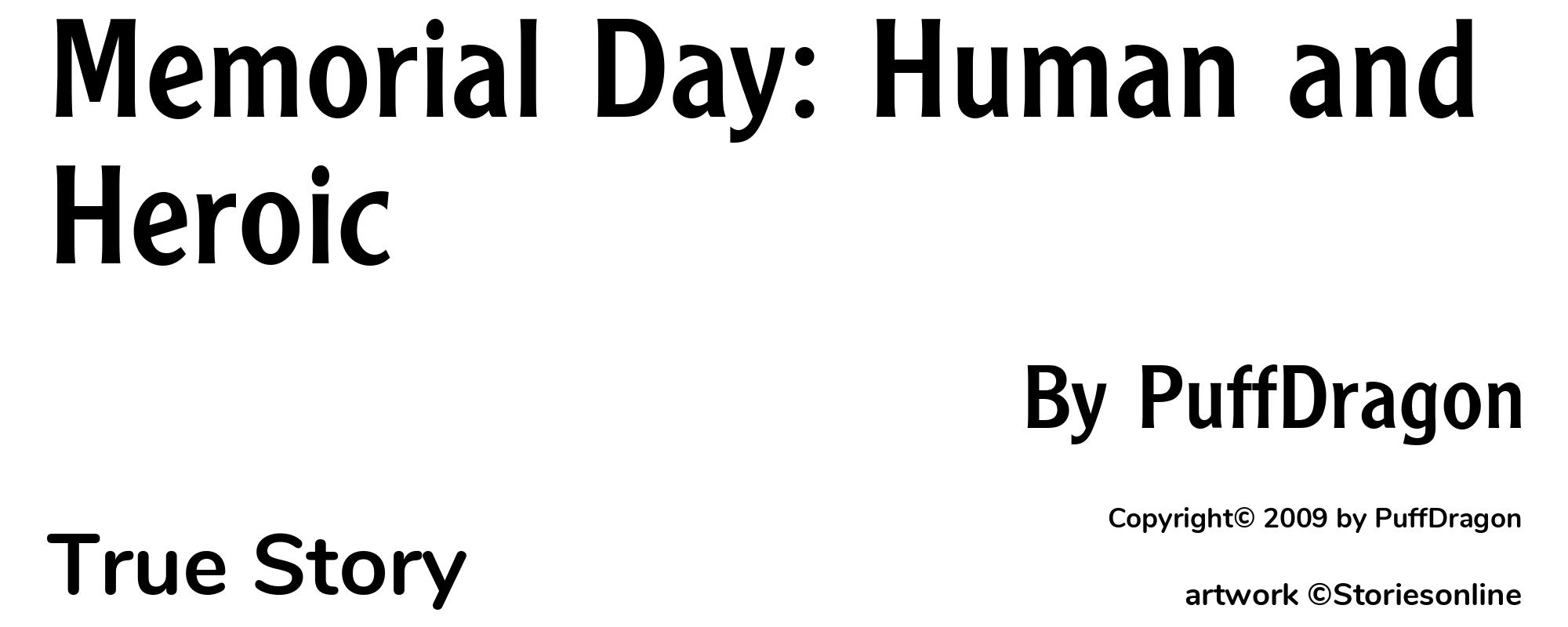 Memorial Day: Human and Heroic - Cover