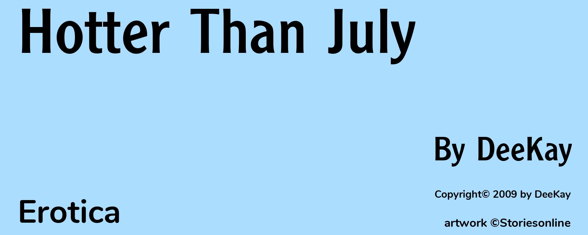 Hotter Than July - Cover