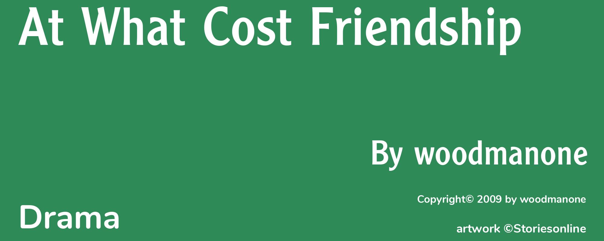 At What Cost Friendship - Cover
