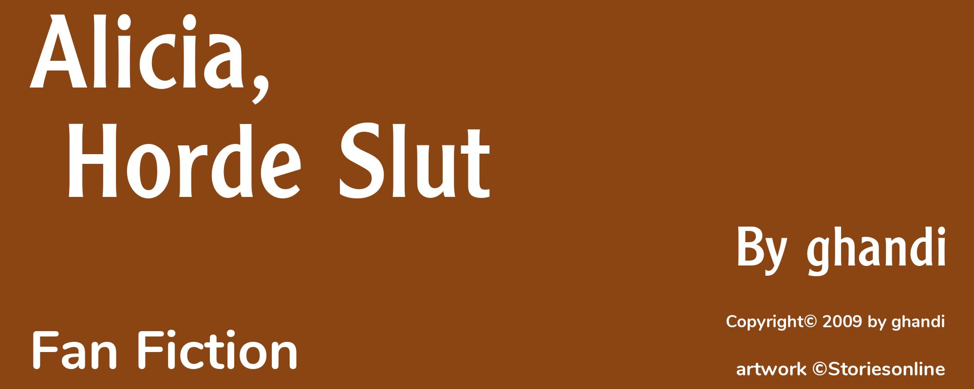 Alicia, Horde Slut - Cover