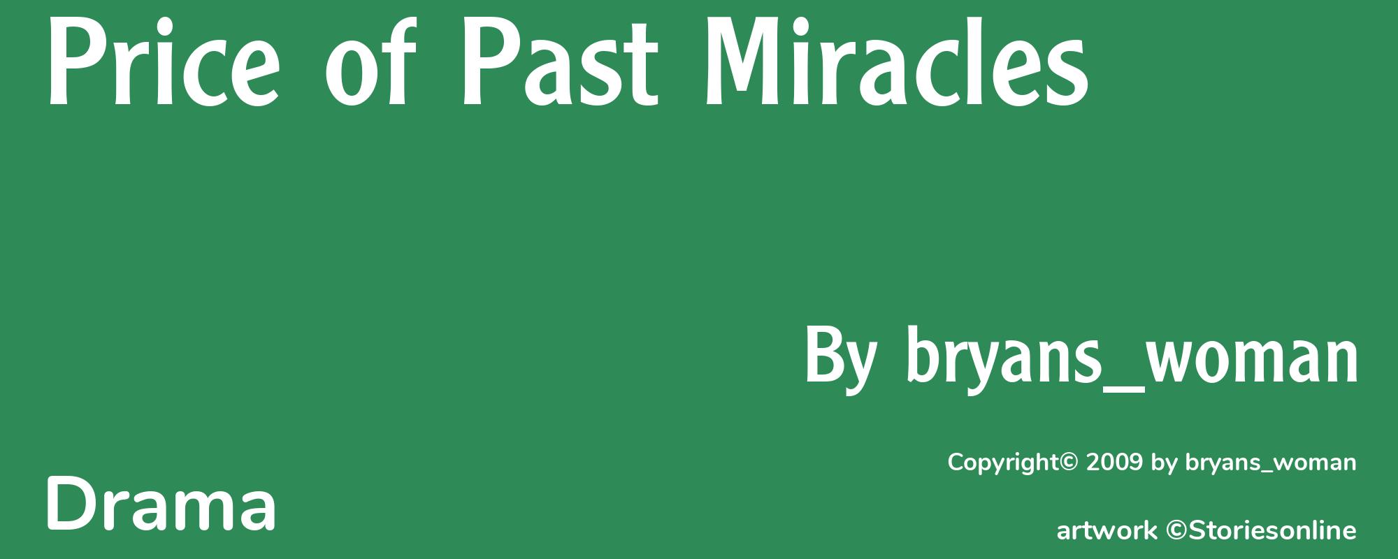 Price of Past Miracles - Cover