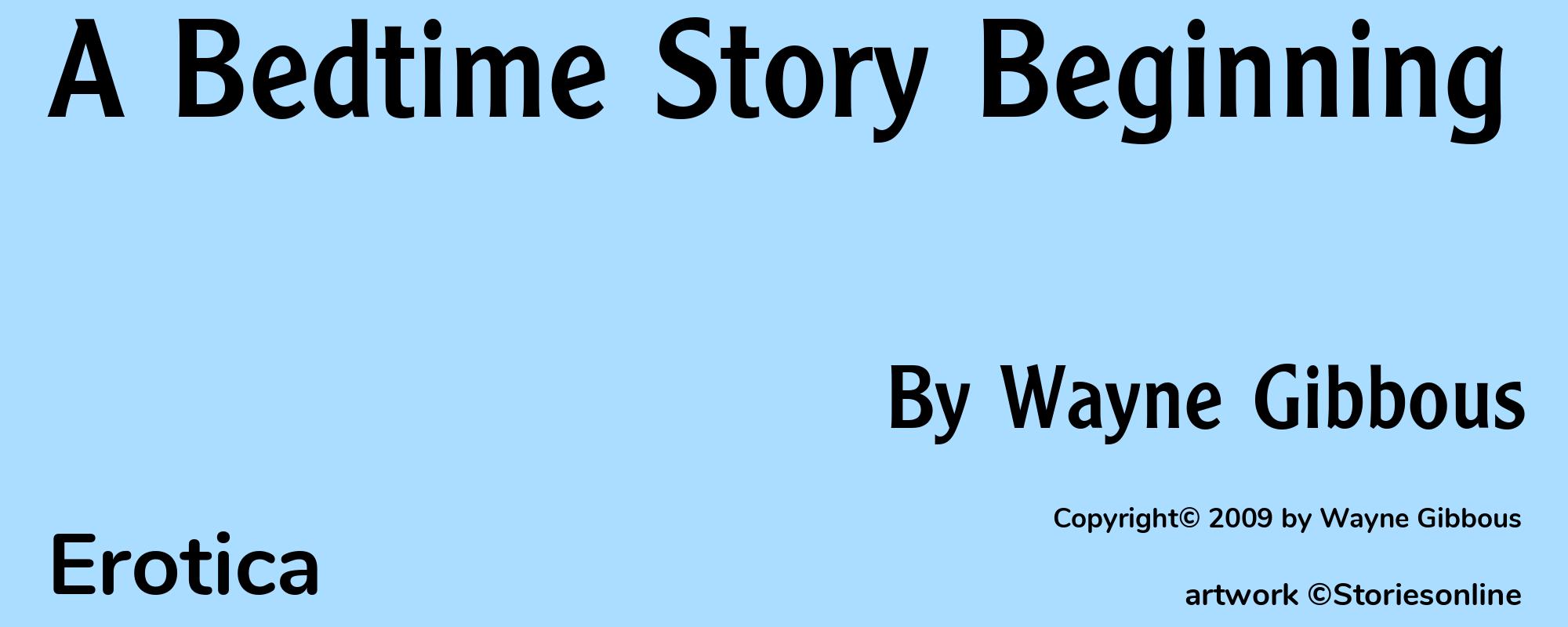 A Bedtime Story Beginning - Cover