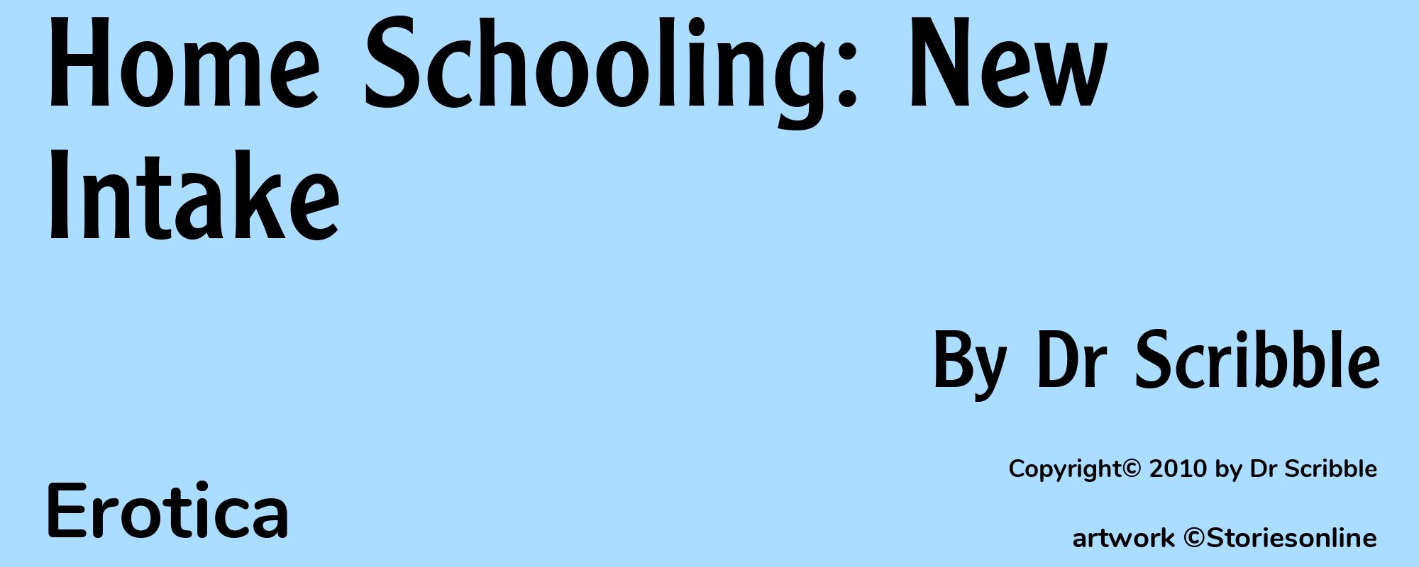 Home Schooling: New Intake - Cover