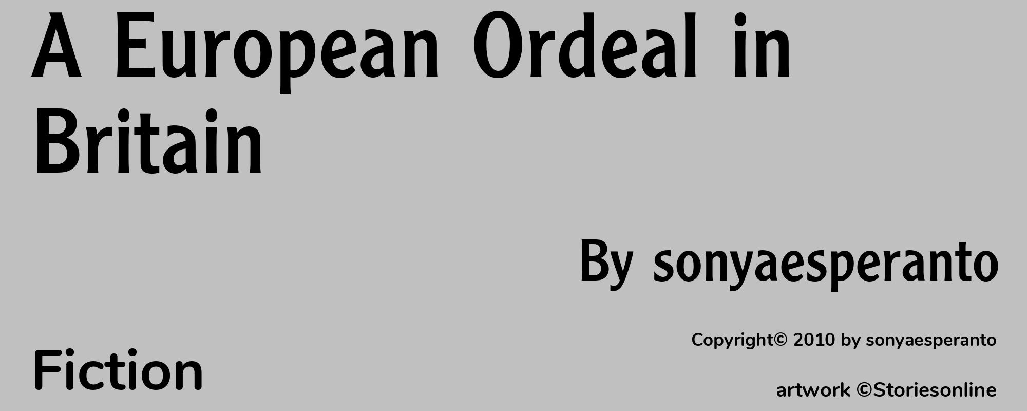 A European Ordeal in Britain - Cover