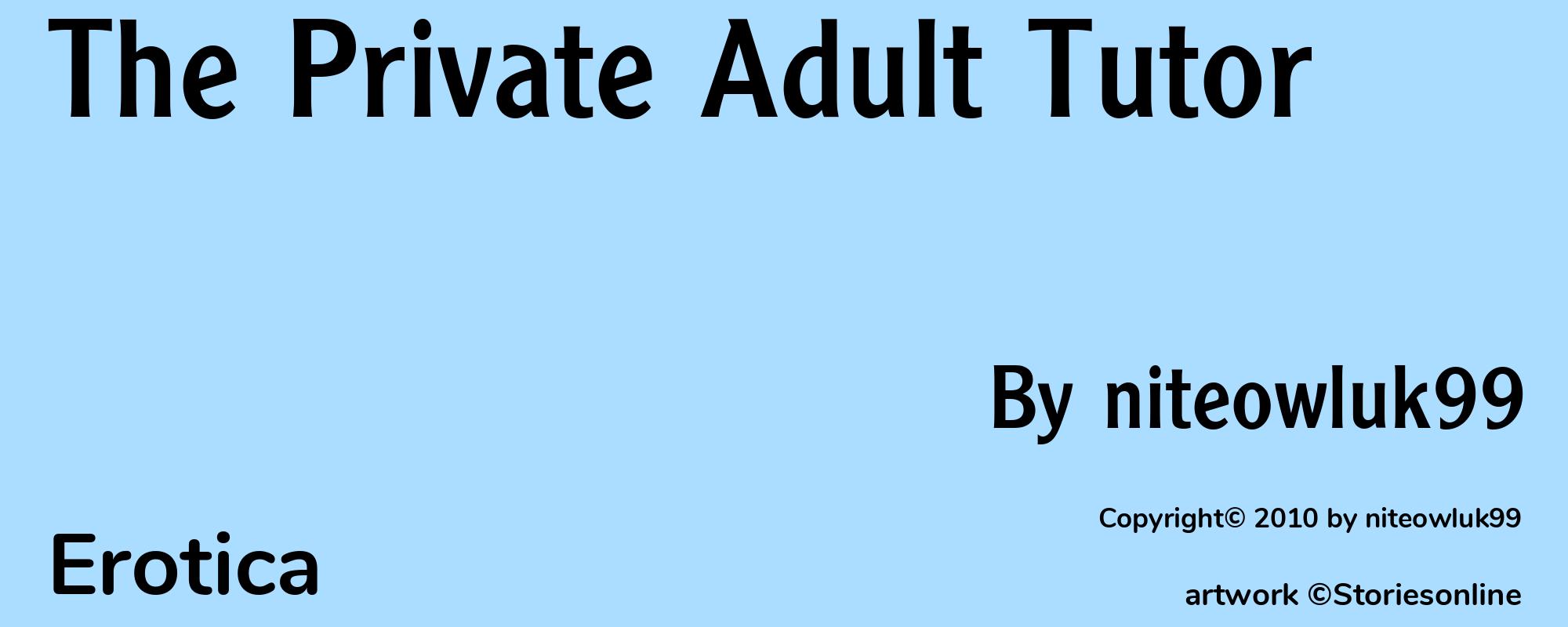 The Private Adult Tutor - Cover